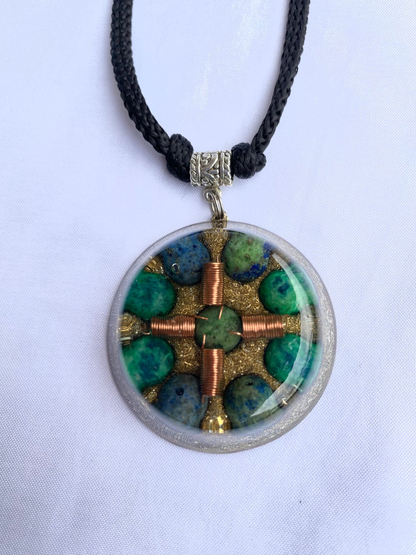 Azurite with Malachite Deluxe Orgone Power Pendant